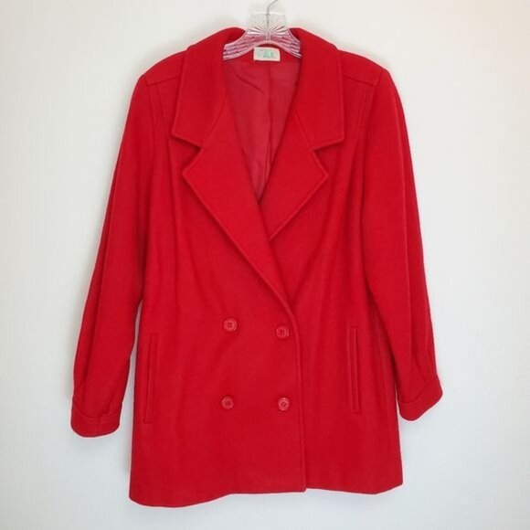 Vintage Jill Jr. double breasted wool coat red - Picture 13 of 13
